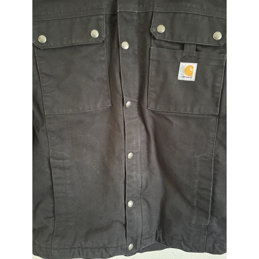 Carhartt Men's M Black Sherpa Lined Hooded Work Jacket 103826 - Picture 2 of 11